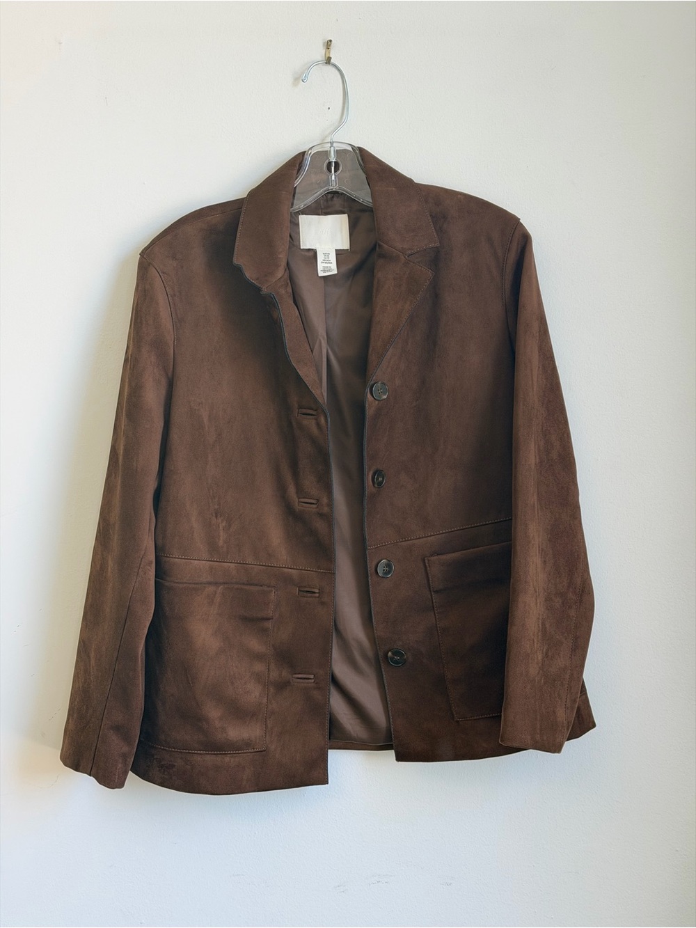 H&M Brown Suede Lightweight Shirt Jacket